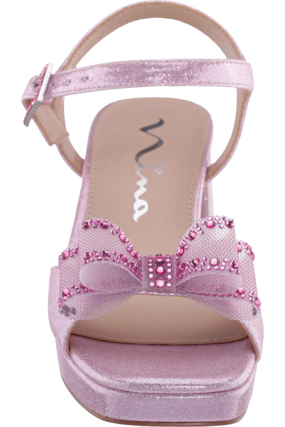 Детские сандалии на платформе с бантом Aiza Nina, Pink Shimmer — фото 4