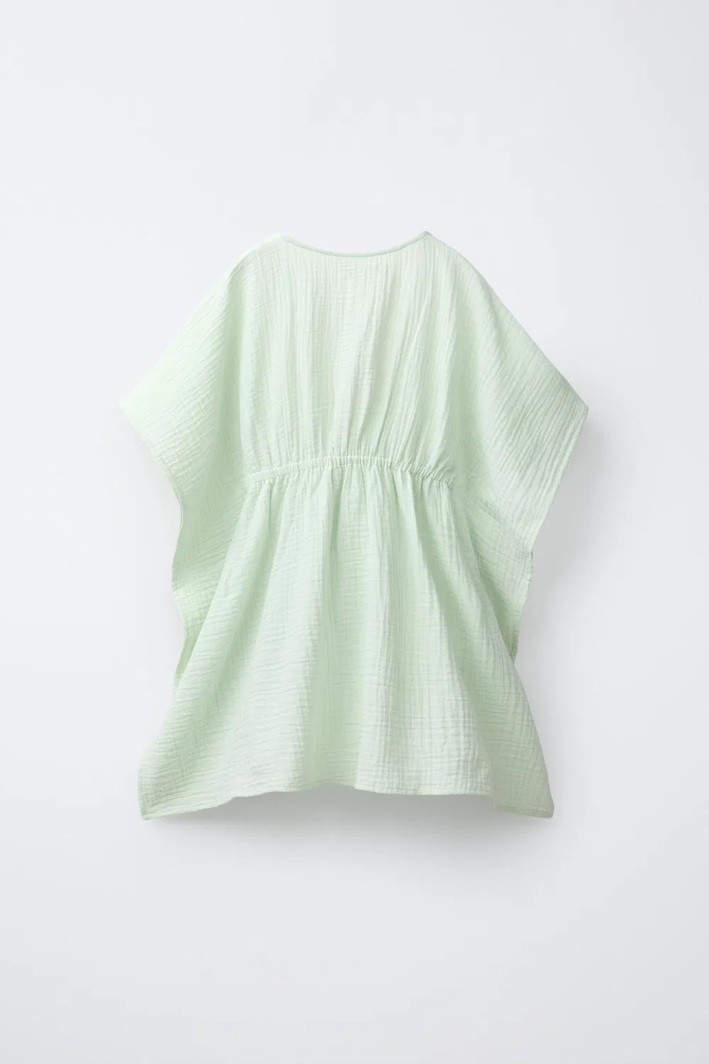 Кафтан с бисером и изображением гибискуса ZARA, Washed Green — фото 2