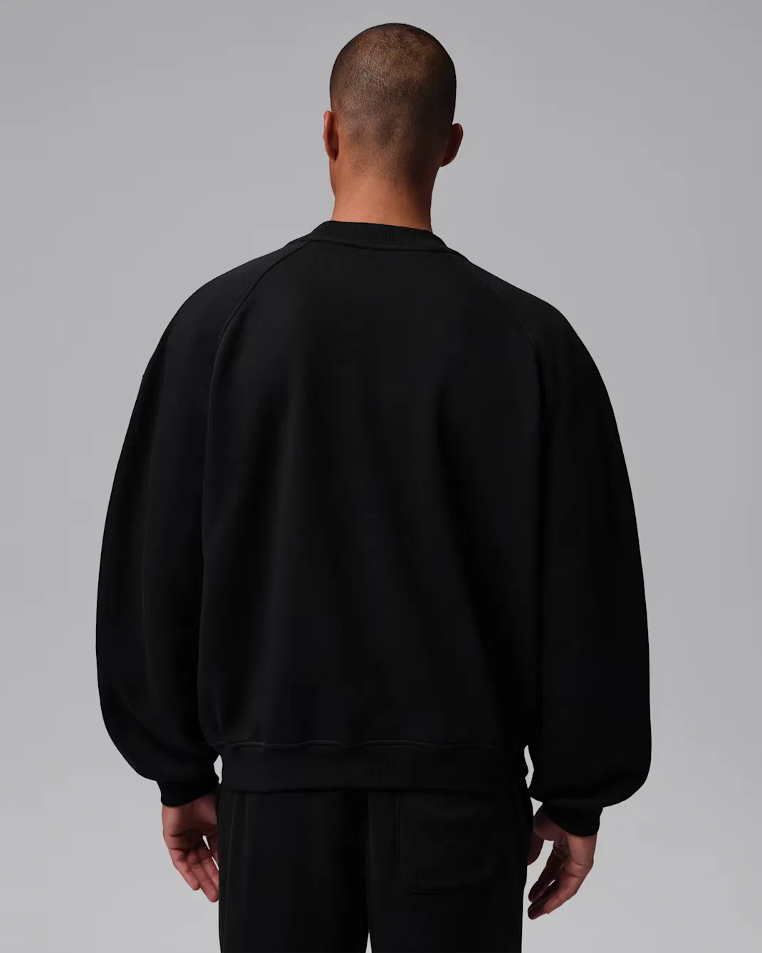 Мужская флисовая толстовка оверсайз с круглым вырезом Jordan Brooklyn, Black/Black/Dark Smoke Grey — фото 2