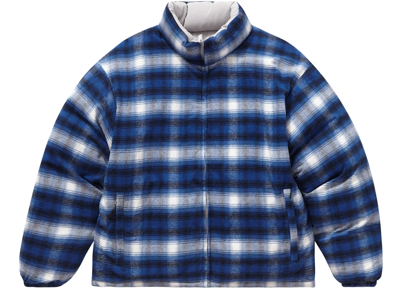 Мужская куртка-пуховик двусторонняя фланелевая Supreme Jacket, Grey