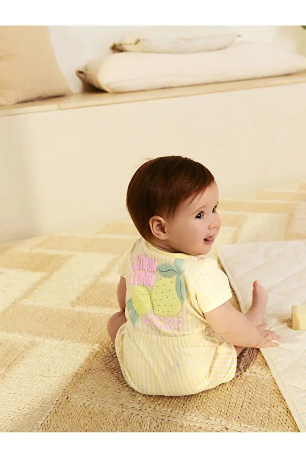 Детский комбинезон для девочек с длинным рукавом хлопковый Next Baby, Sarı — фото 4
