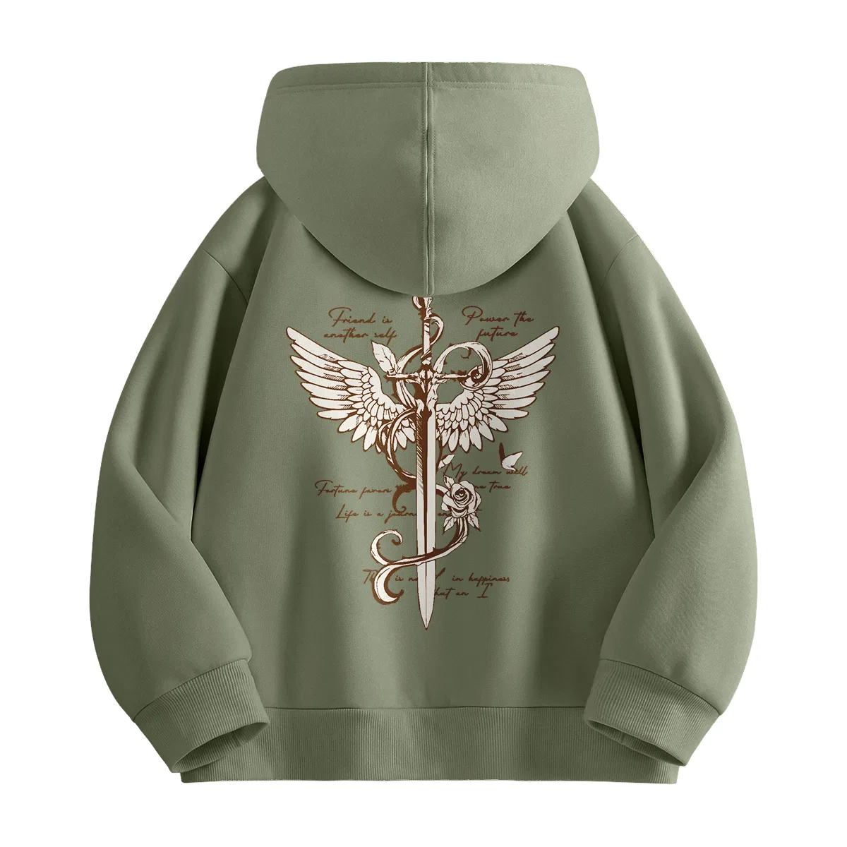 Детский худи с капюшоном утепленный MINISO, Gray Pea Green