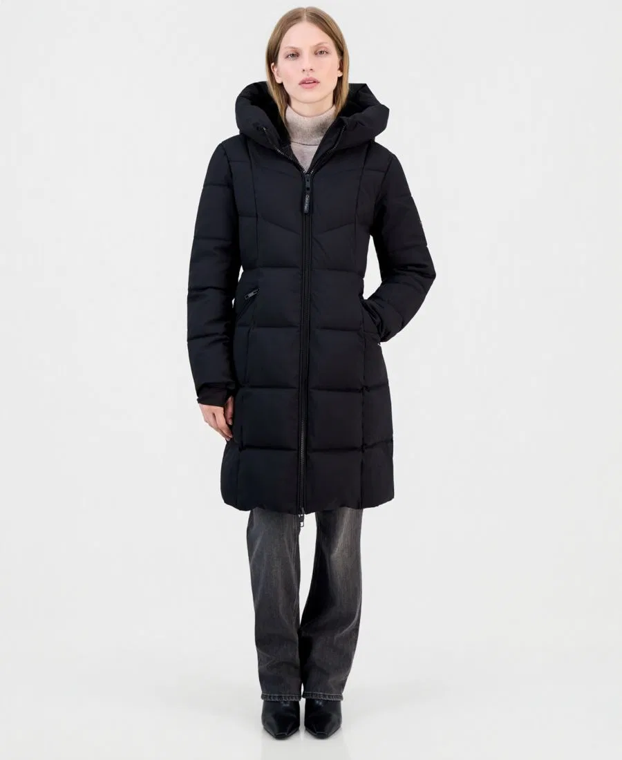 Пуховик с капюшоном и молнией Calvin Klein, Black