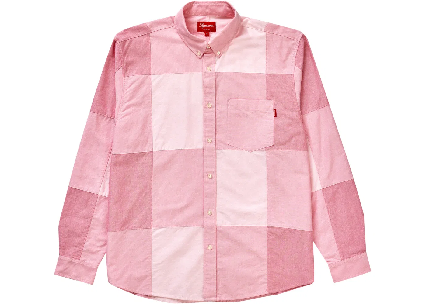 Мужская рубашка с патчворк-дизайном Supreme Oxford Shirt, Red