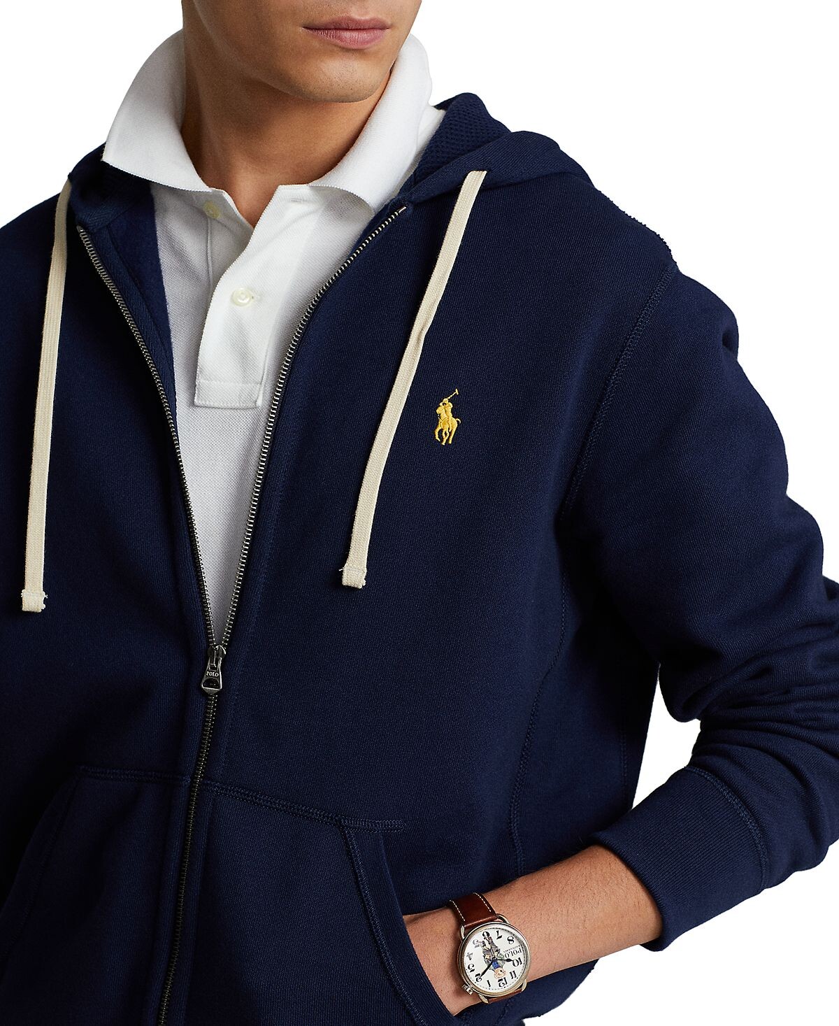 Фирменная мужская флисовая толстовка с капюшоном Polo Ralph Lauren, мульти — фото 4