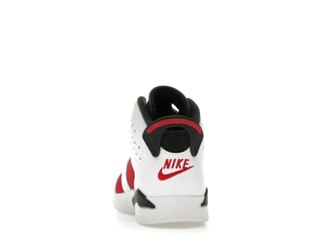 Детские кроссовки Lifestyle с перфорацией Jordan 6 Retro, White/Black-Carmine — фото 4