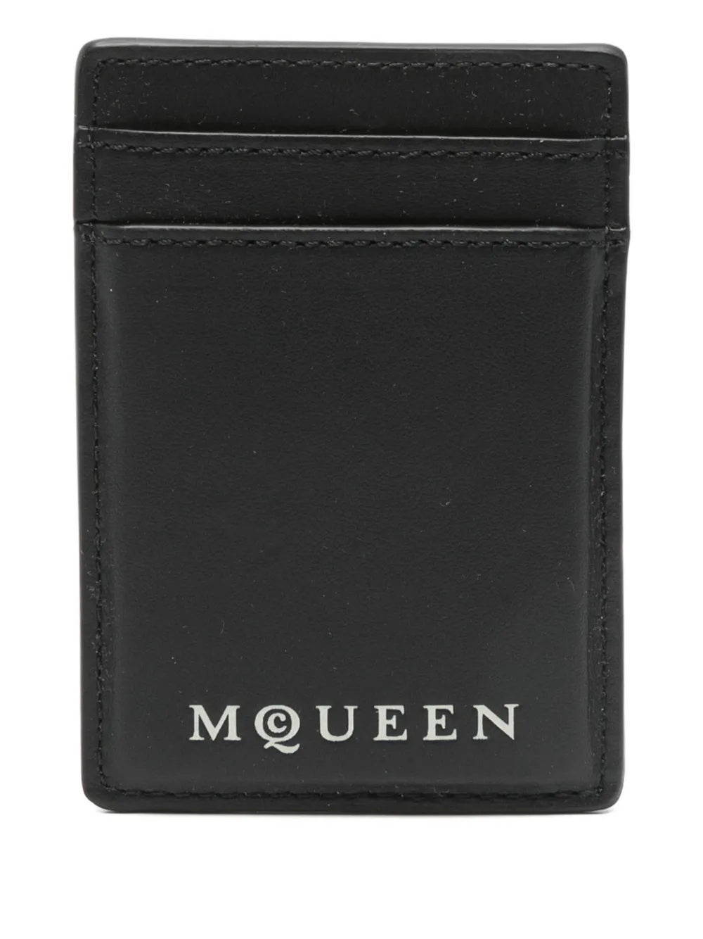 

Магнитный кожаный держатель карт McQueen Alexander McQueen, черный