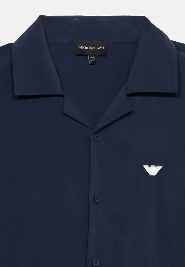 Детская рубашка Emporio Armani, синий/бежевый — фото 4