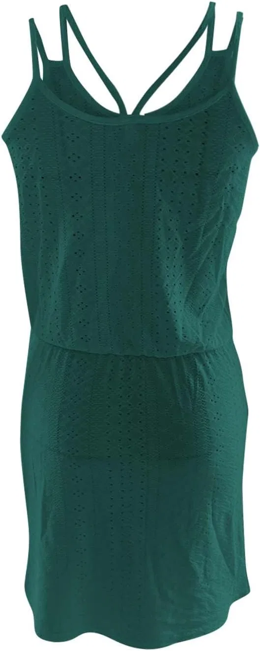 Женское летнее платье на тонких бретелях с поясом, Army Green — фото 4