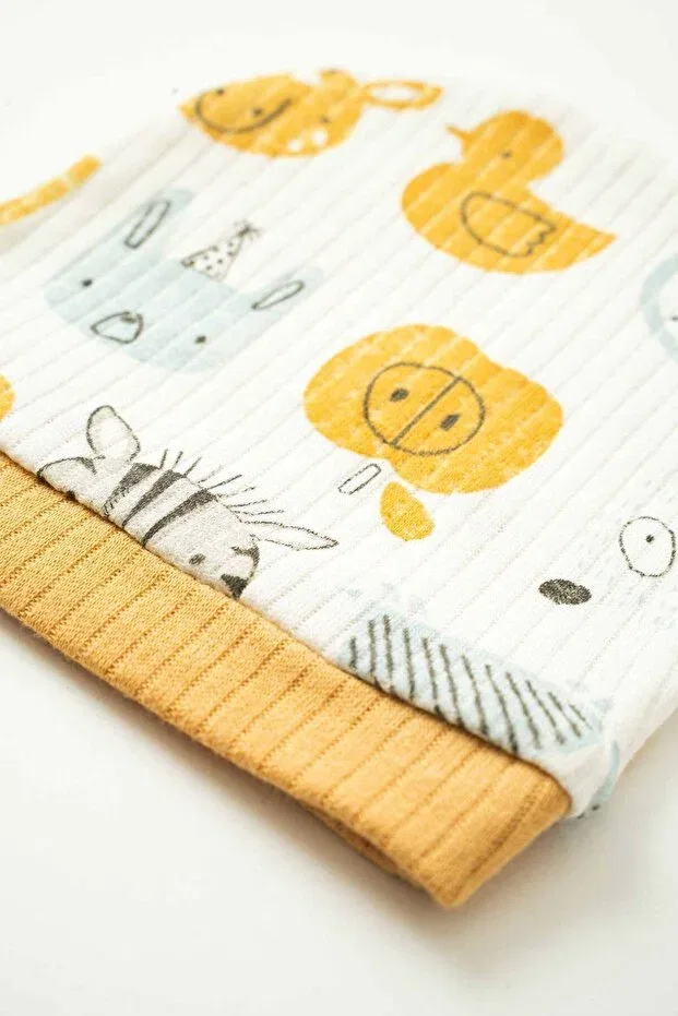 Детский комплект одежды для новорожденных хлопковый с принтом Neu Kids, Yellow — фото 3