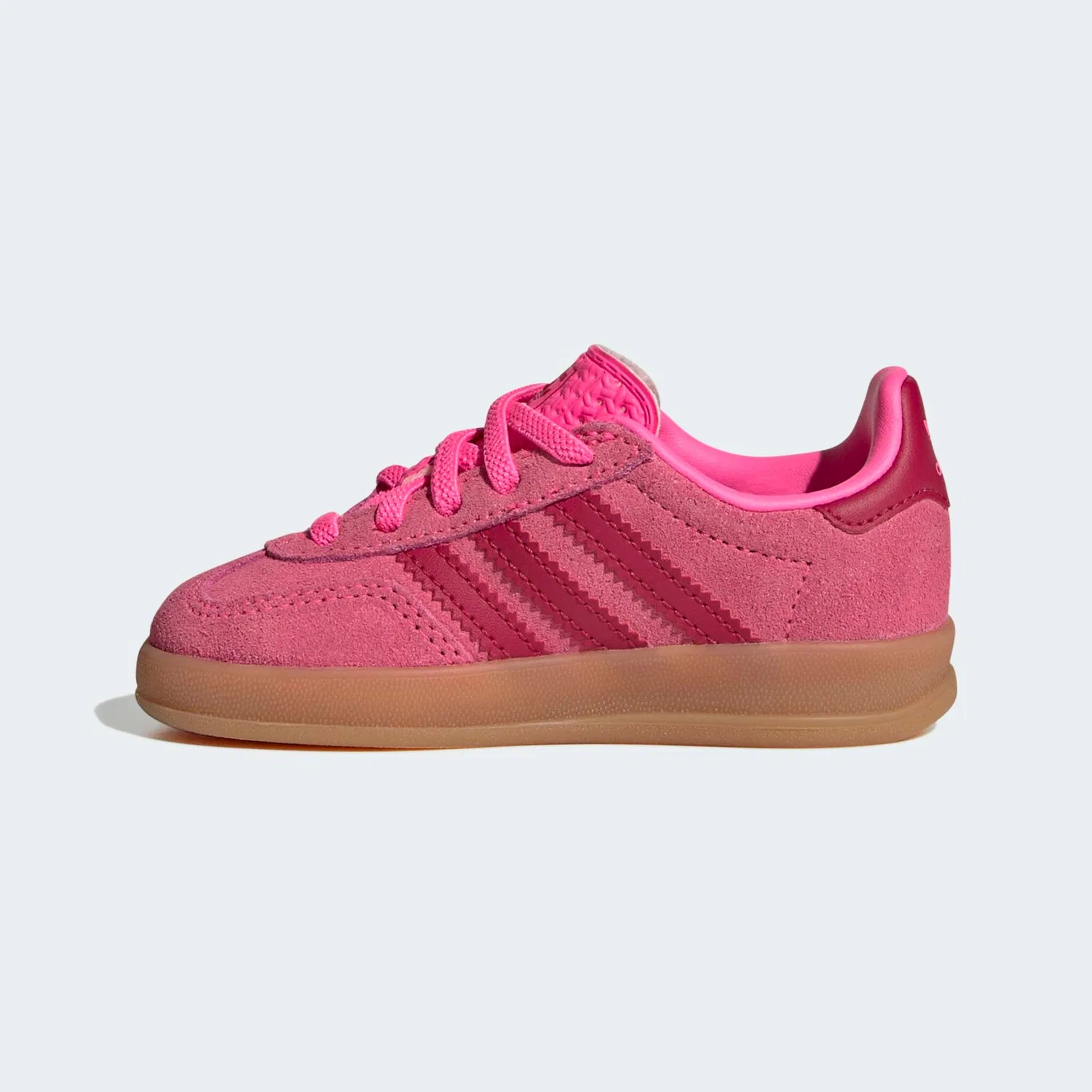 Детские кроссовки с эластичными шнурками Gazelle Indoor Comfort Closure Adidas Originals, Lucid Pink/Team Victory Red/Gold Metallic — фото 3