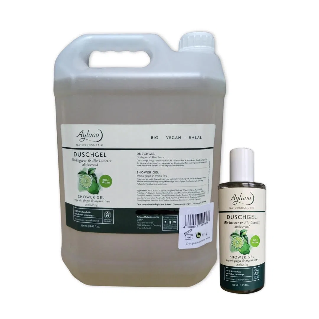 Активирующий гель для душа Organic Ginger & Organic Lime, Ayluna, 5 л, Golden — фото 3