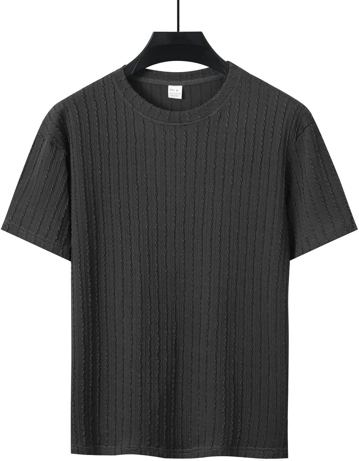 Мужская футболка для бодибилдинга с ребристой текстурой, Dark Gray — фото 4