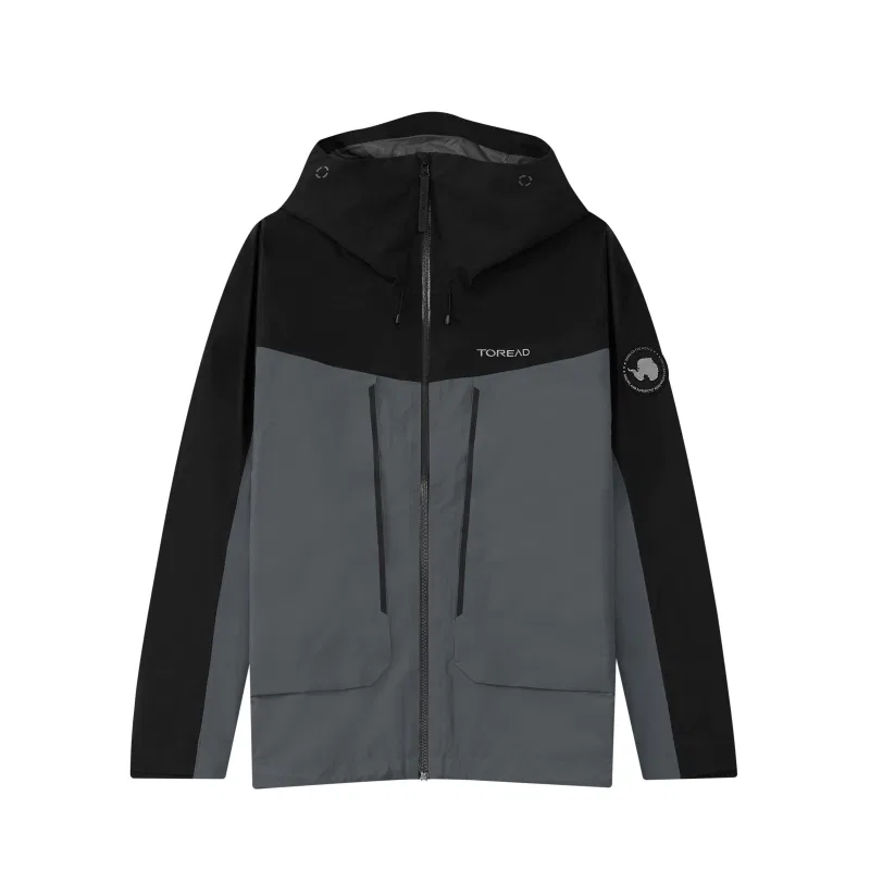 Детский ветрозащитный плащ с капюшоном TOREAD, Black/Lead Grey