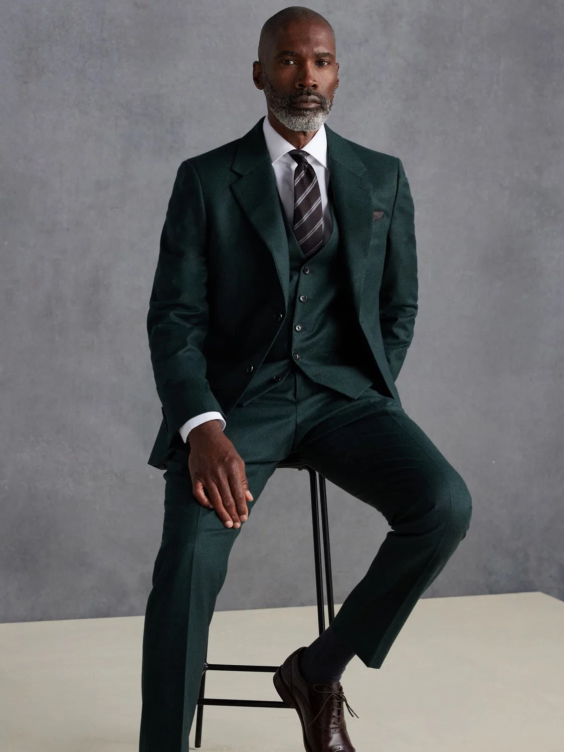 Пиджак Slim Fit, итальянская шерсть с кашемиром, Signature Zignone Next, Зеленый — фото 2