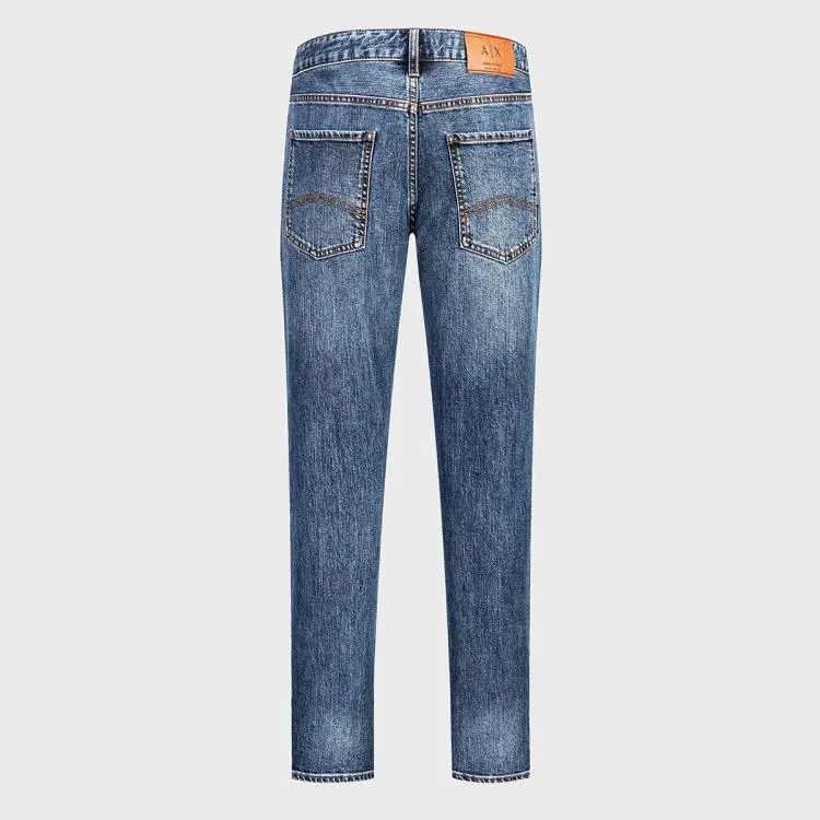 Детские джинсы прямого кроя ARMANI EXCHANGE, Denim Blue — фото 4