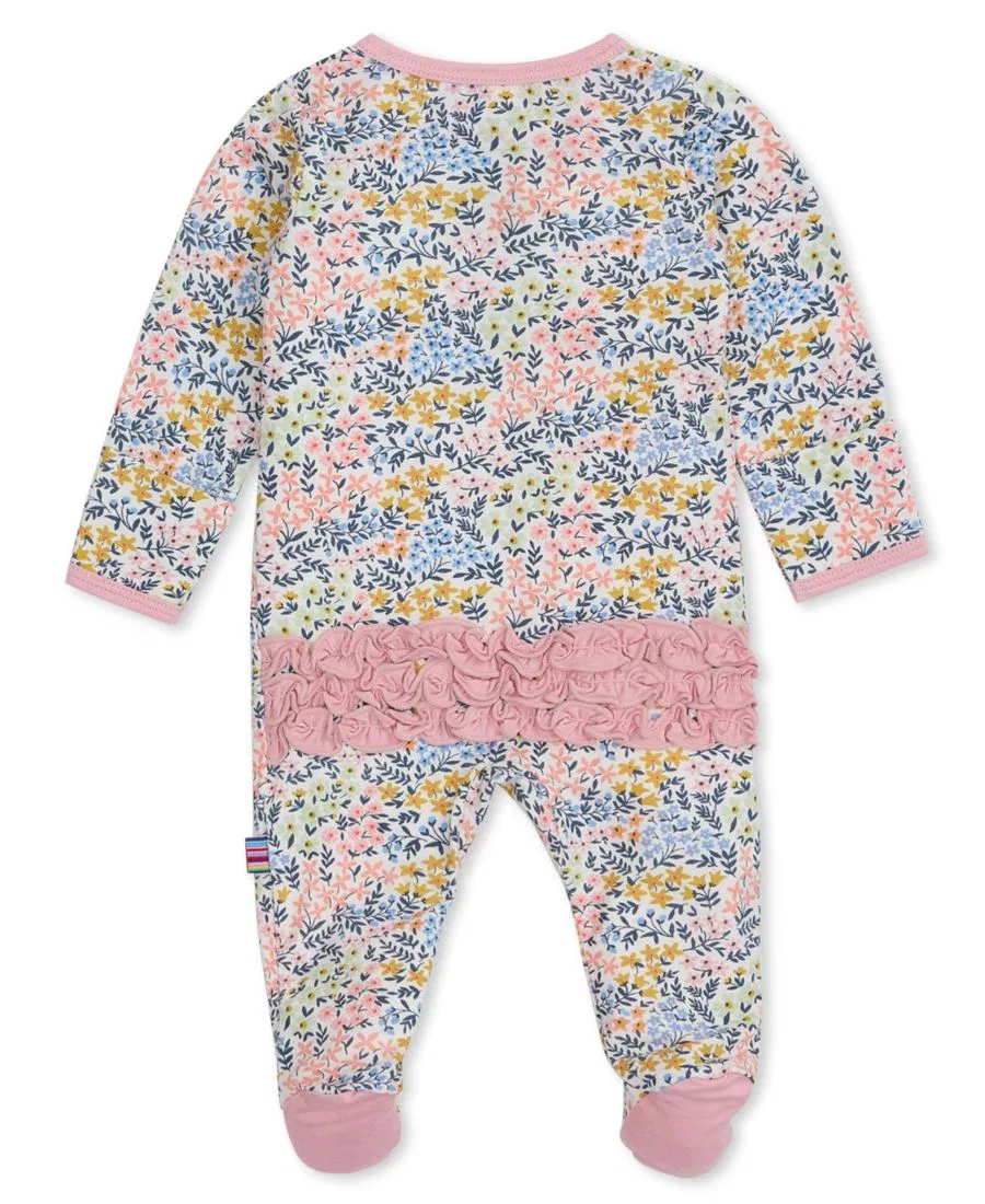 Боди-комбинезон с длинным рукавом с рюшами Chelsea Ruffle Magnetic Me, Pink Floral — фото 2