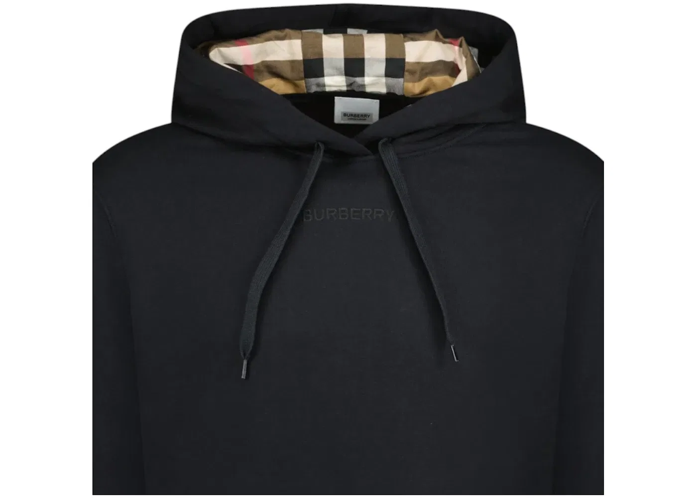 Женский худи с вышивкой и клетчатым принтом Burberry, Black — фото 2