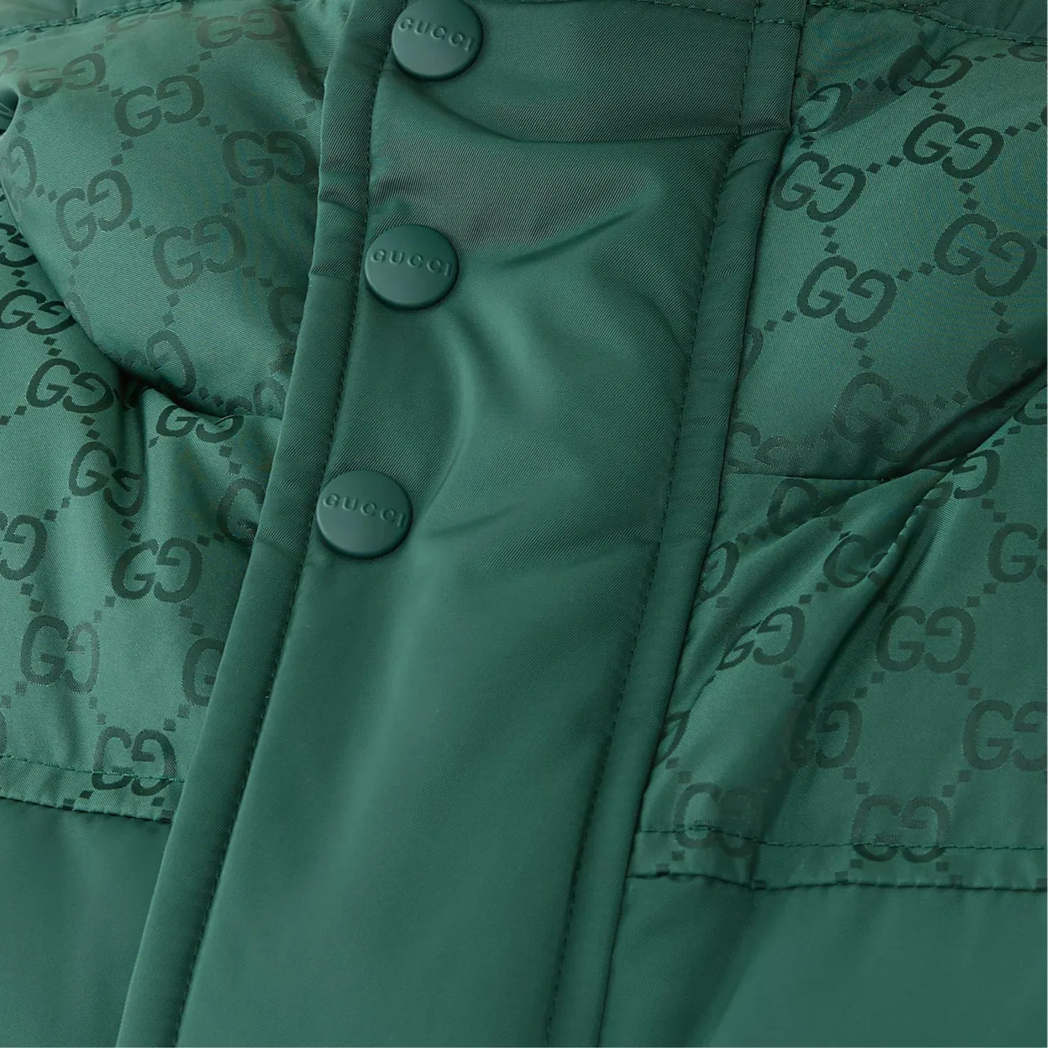 Куртка мужская GUCCI с капюшоном, темно-зеленая, для весны и осени — фото 4