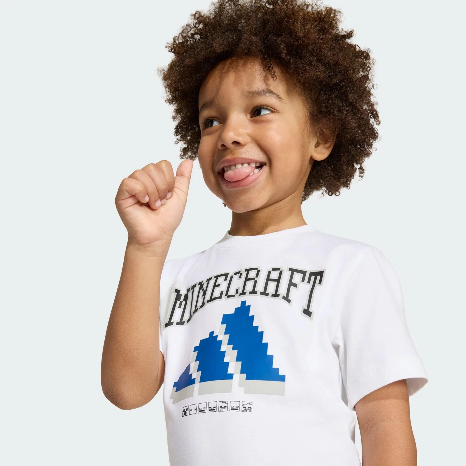 Детский комплект из футболки и шорт с принтом Minecraft Adidas, Weiss — фото 4