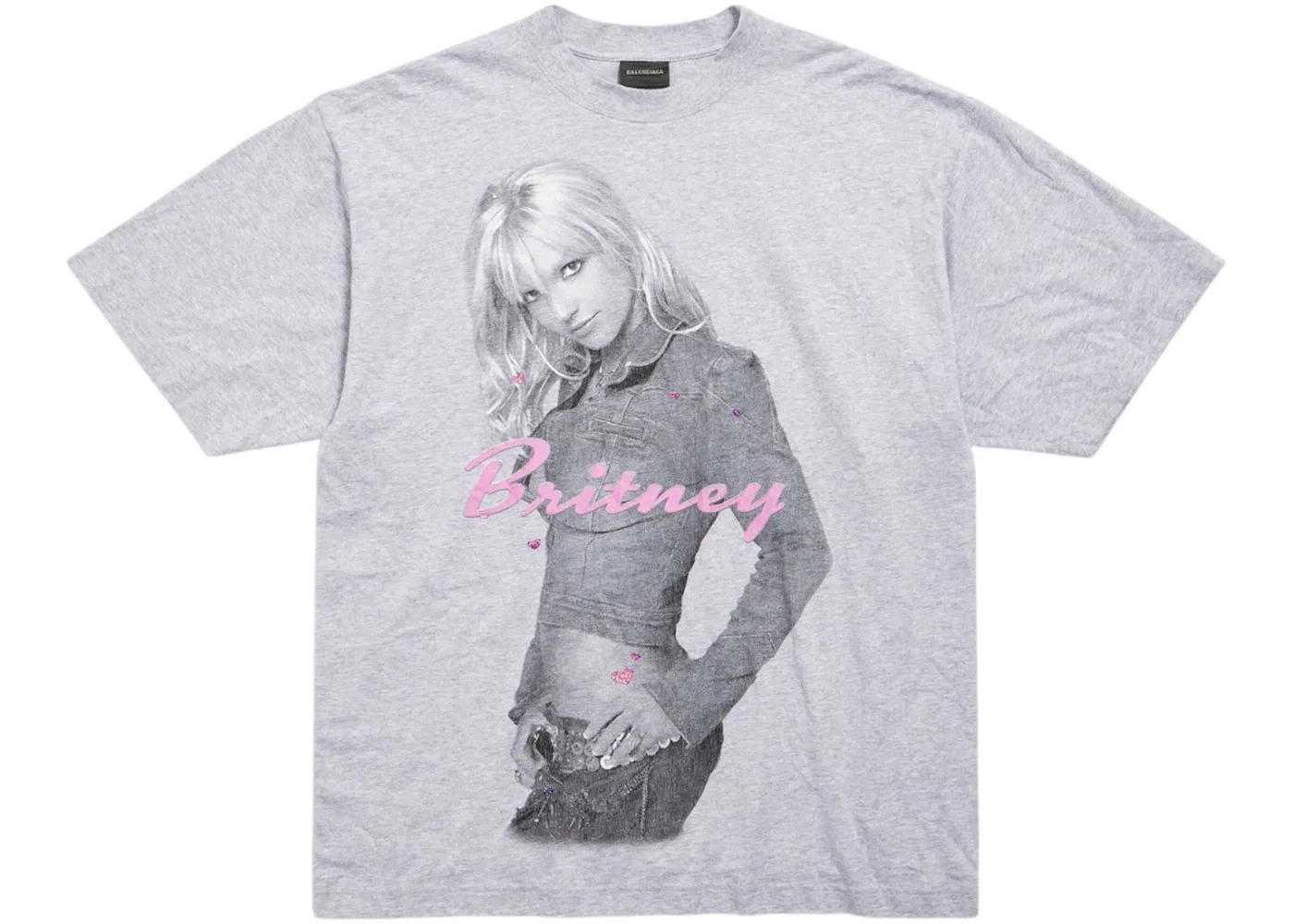 Мужская футболка с принтом Britney Spears Series Balenciaga, Light Grey Pink