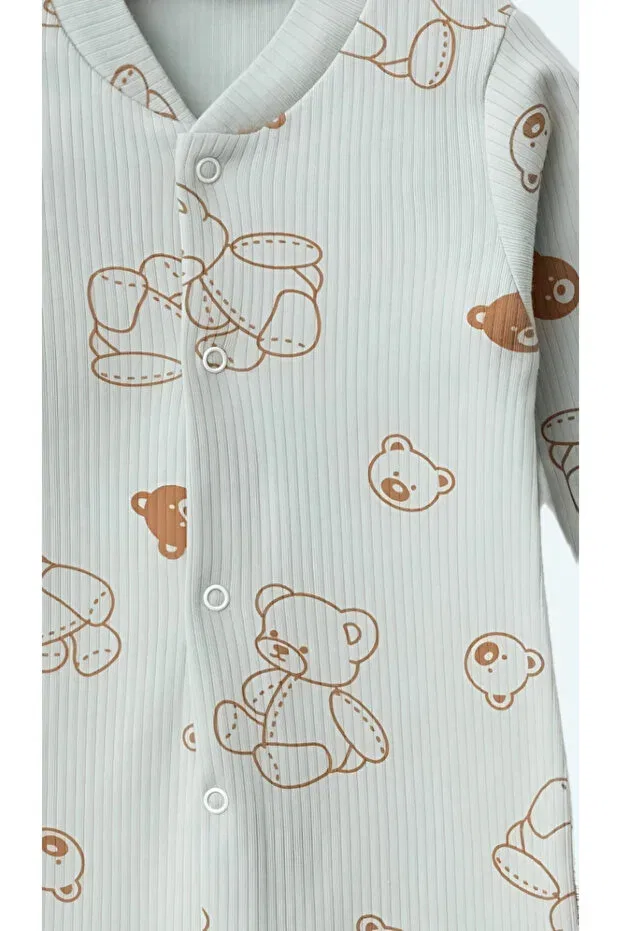 Детский комбинезон для девочек с принтом Teddy Bear Lemaybebek, Зеленый — фото 2