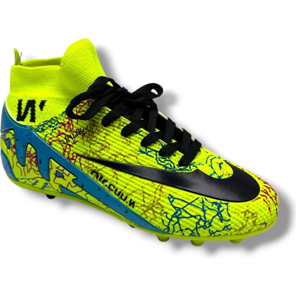 Детские футбольные бутсы для мальчиков с шипами, Yellow Black, модель 041-26 Walked