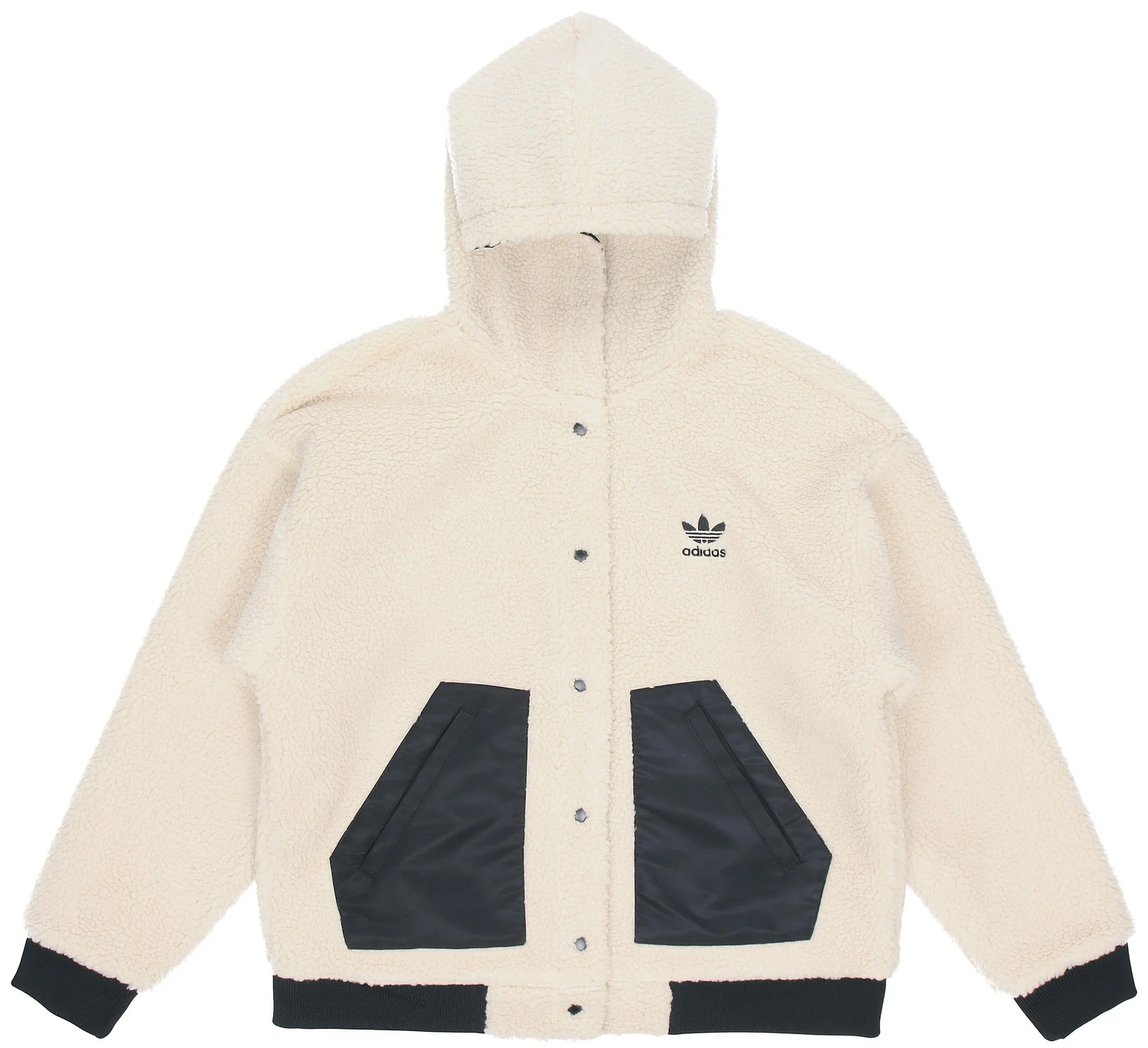 Женская куртка Adidas Originals Fleece Sherpa, черный — фото 2