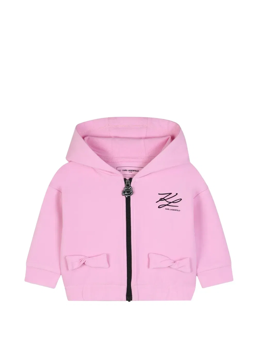 Спортивный костюм с графичным принтом и бантами Karl Lagerfeld Kids, розовый — фото 3