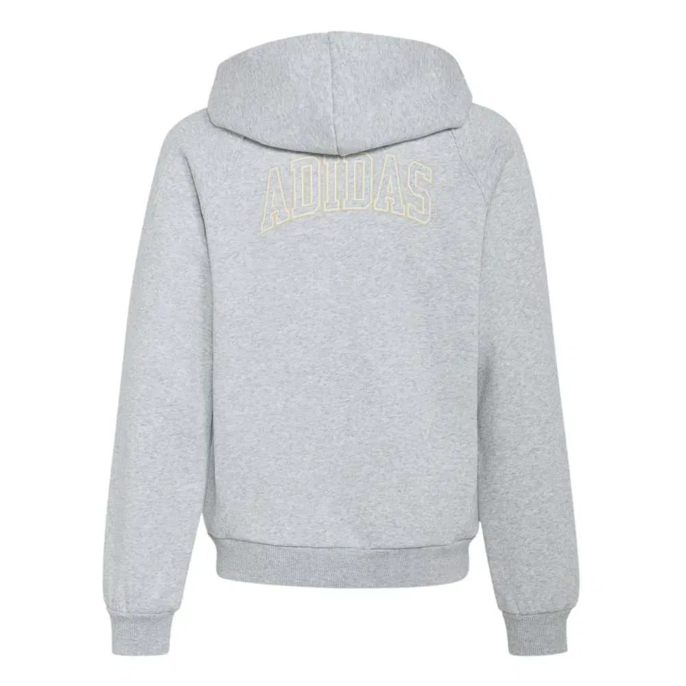 Худи на молнии Collegiate Typography Adidas, серый — фото 2