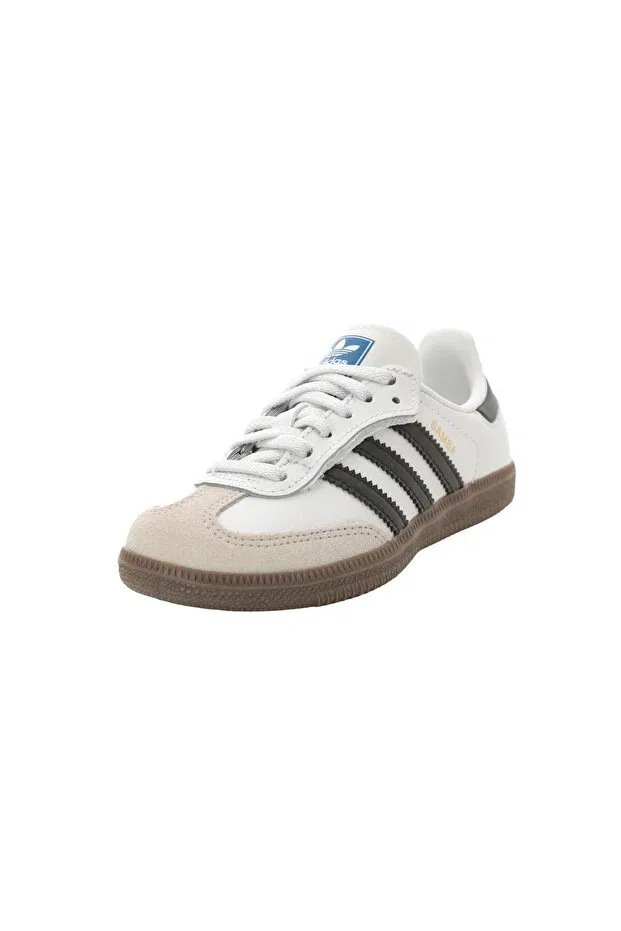 Детские кроссовки для девочек текстильные Samba OG CF EL C Adidas, White — фото 3