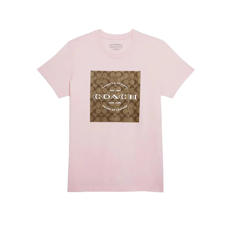 

Футболка Coach Signature In Organic Cotton, светло-розовый