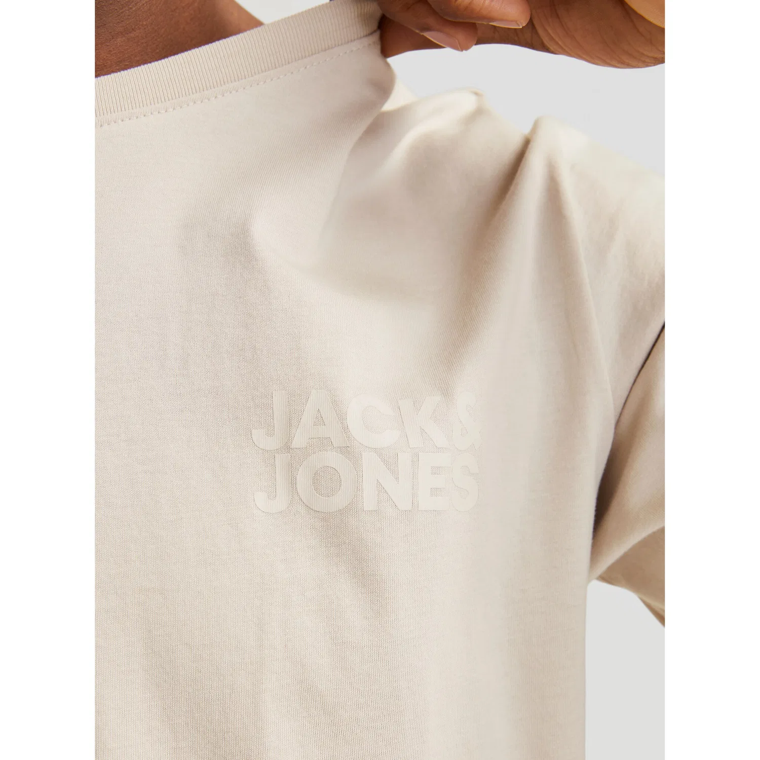Детская хлопковая футболка с логотипом Jack & Jones, Moonbeam — фото 3