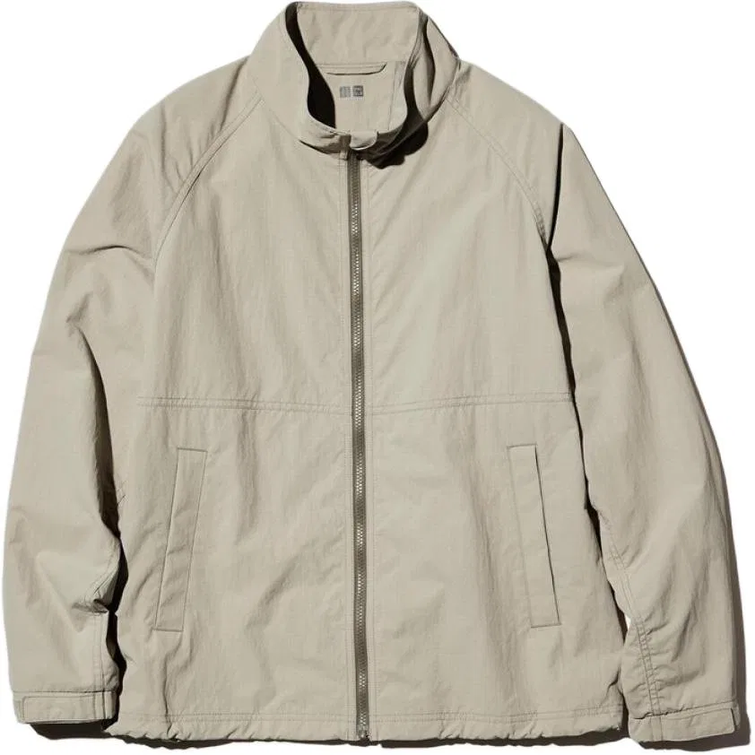 Куртка унисекс с воротником-стойкой, Dark Beige, UNIQLO