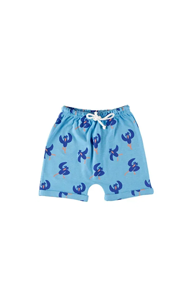Детские шорты для девочек с принтом Baggy Little Yucca, Sky Blue — фото 2
