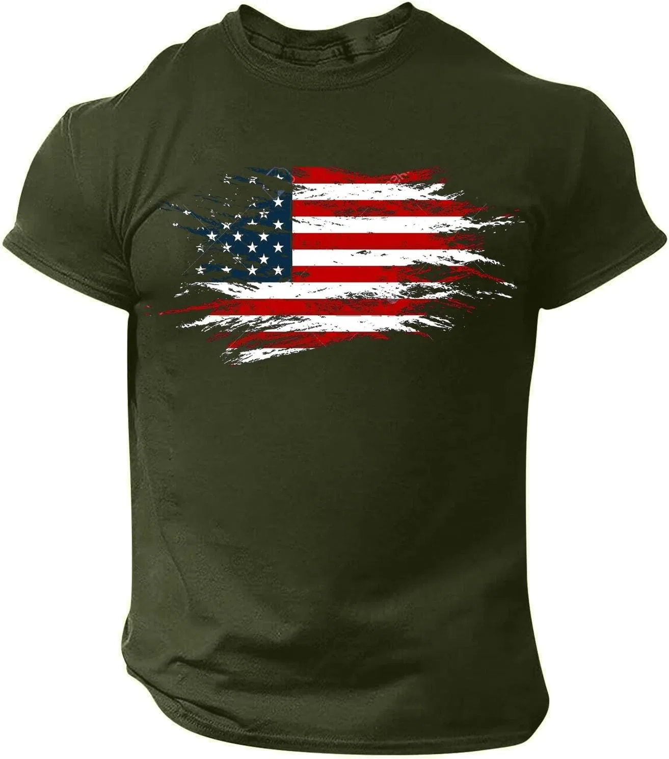 Мужская футболка с американским флагом muscle fit, Black