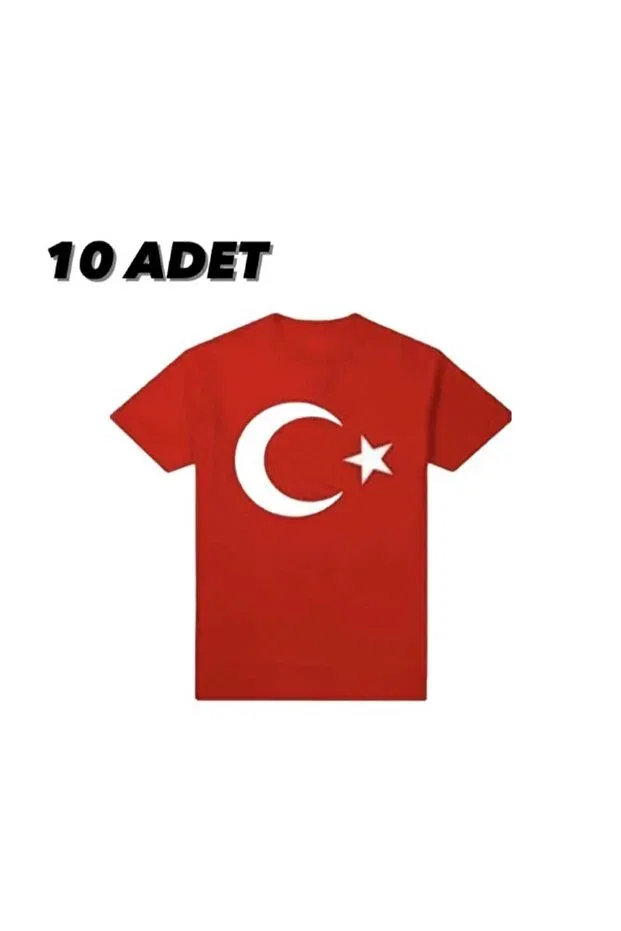 Детская футболка с принтом Unisex autographed atatürk printed 10 pcs short sleeve t-shirt 23 april 29 october Generic Brands, Red Star
