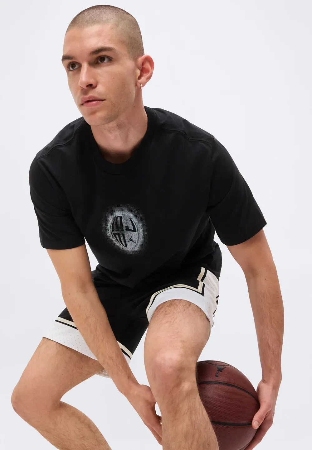 Футболка для команды - спортивная футболка Jordan, Black/White — фото 4