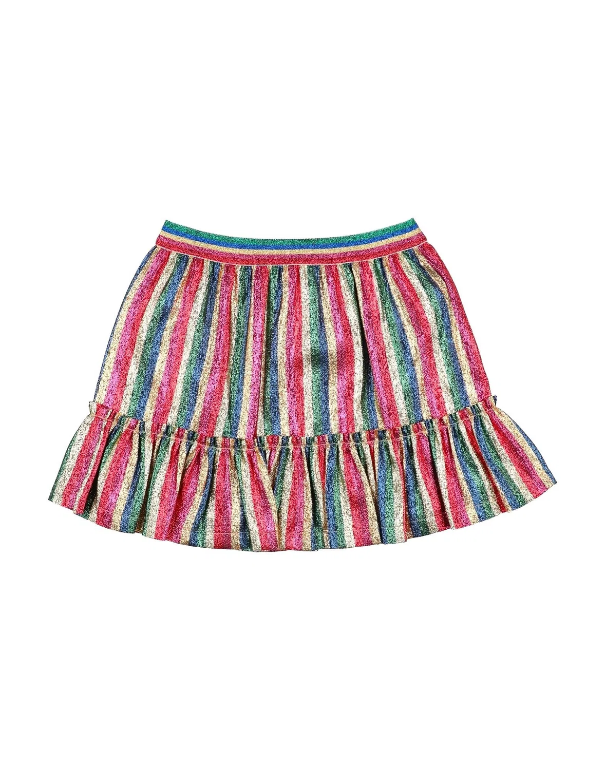 Детская юбка для девочек ламе в полоску Stella Mccartney Kids, золотой