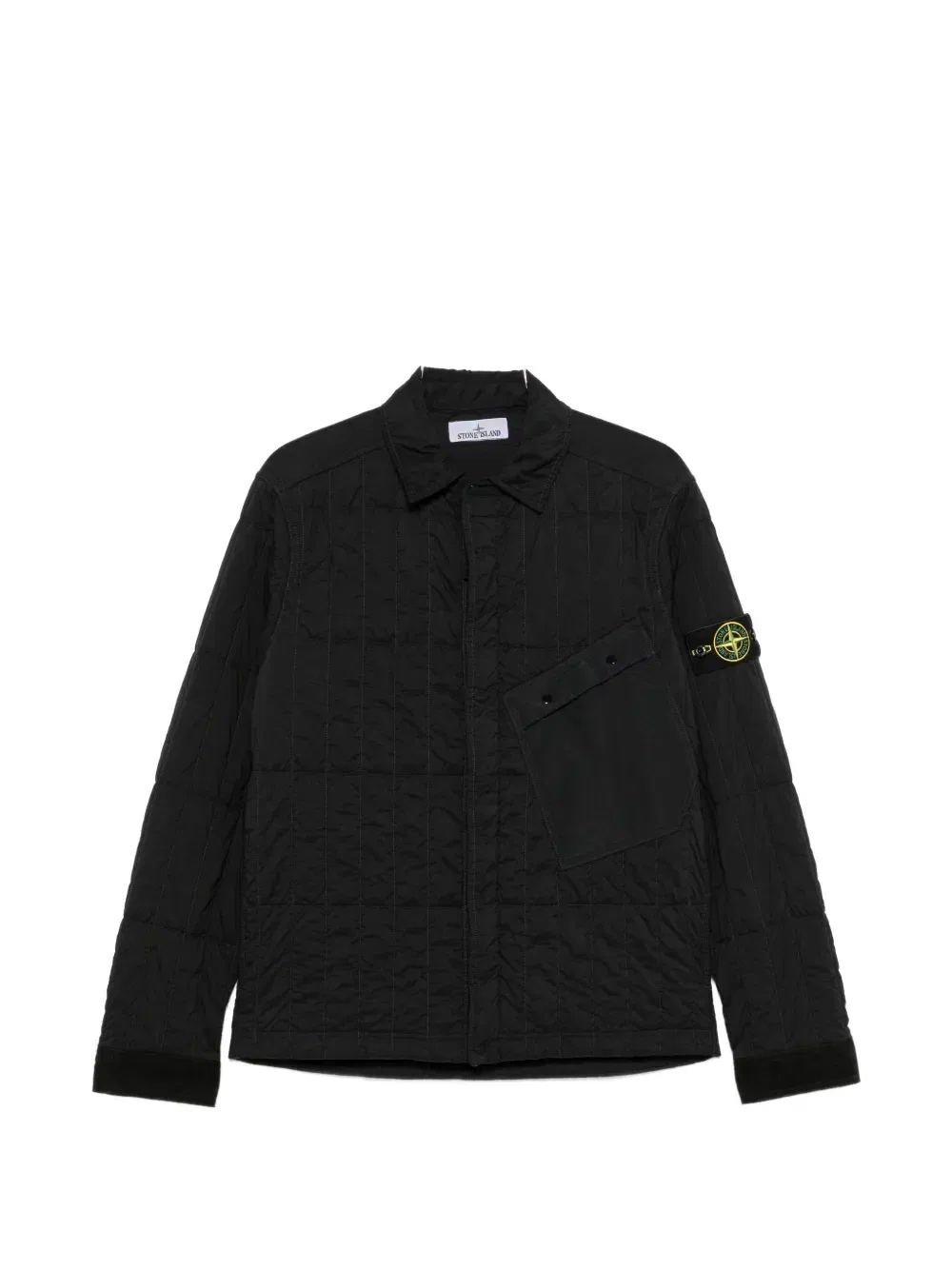Стеганая верхняя куртка-рубашка на молнии Stone Island, черный