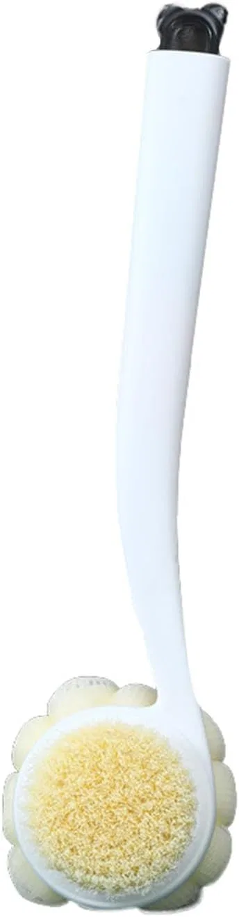 Двусторонняя щетка для тела с длинной ручкой, XCSDEW, 37x8 см, White