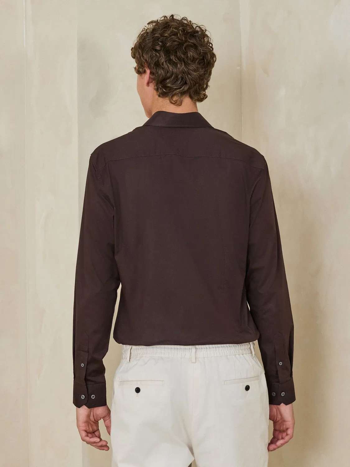 Рубашка формальная, Slim Fit, Cotton Stretch Next, шоколадный коричневый — фото 3