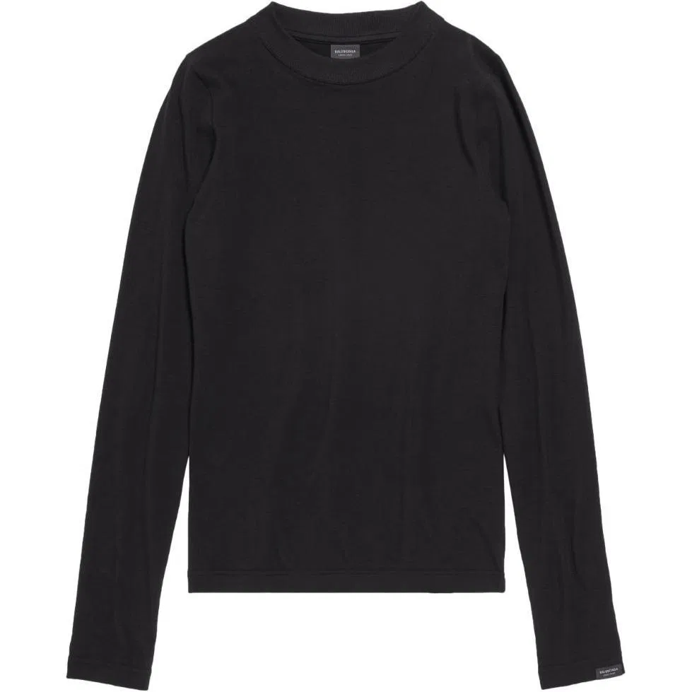 Мужская футболка с длинным рукавом с принтом Balenciaga, Black