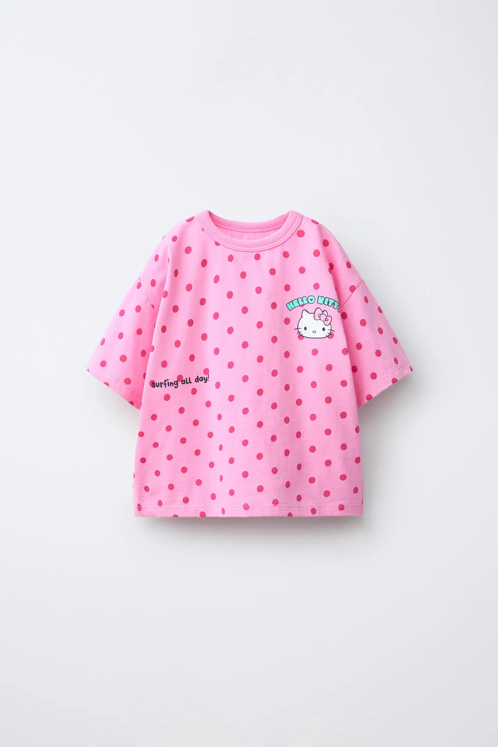HELLO KITTY SANRIO Футболка в горошек для серфинга ZARA, Pink