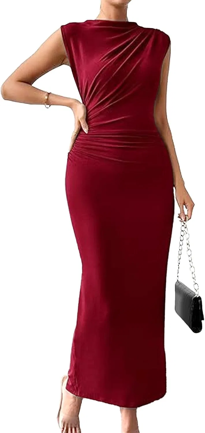Женское коктейльное платье с разрезом на спине Vero Moda, Wine Red