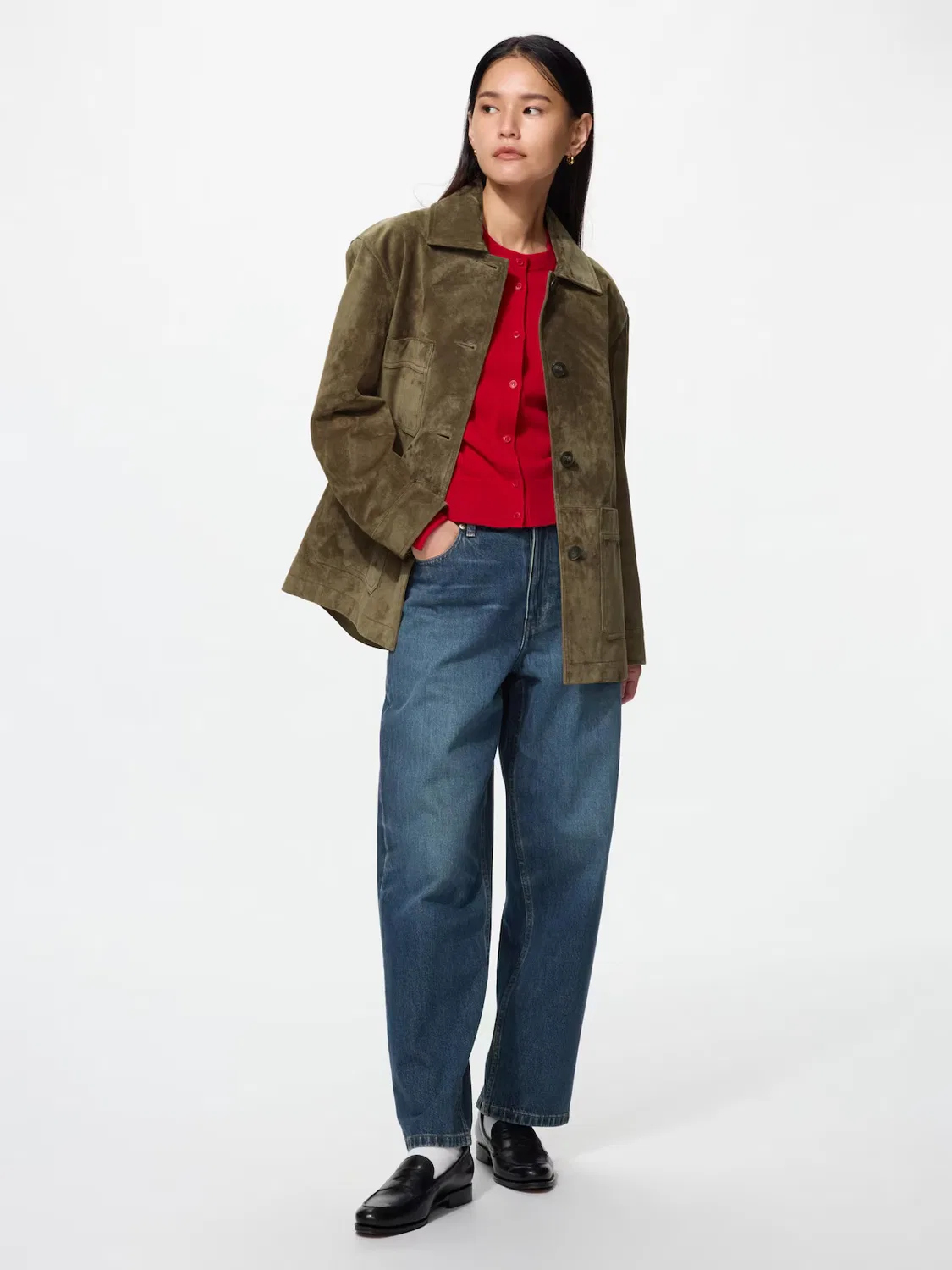 Куртка Uniqlo, замшевая, коричневый — фото 2