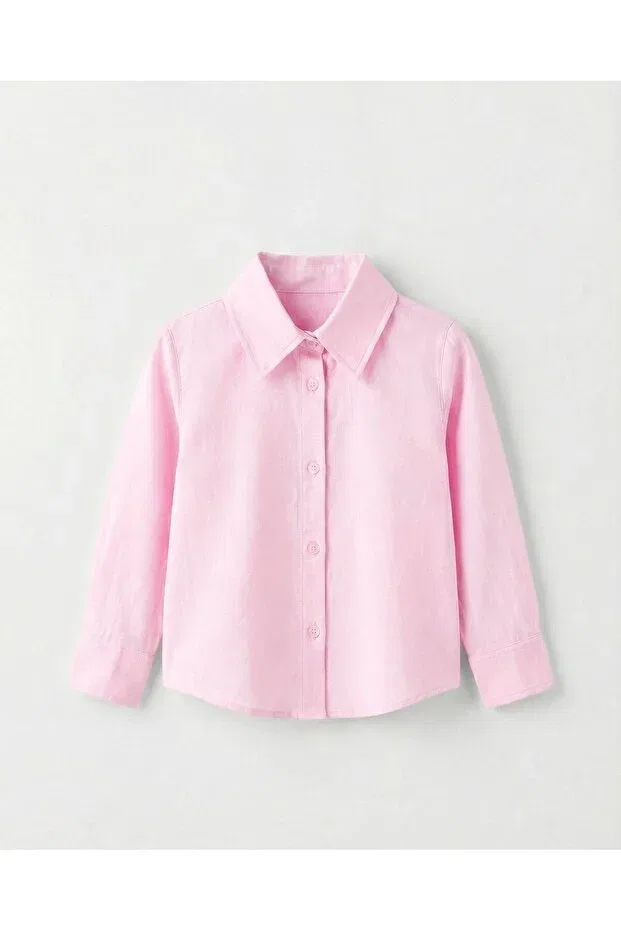 Детская рубашка с длинным рукавом хлопковая Connemara, Pink
