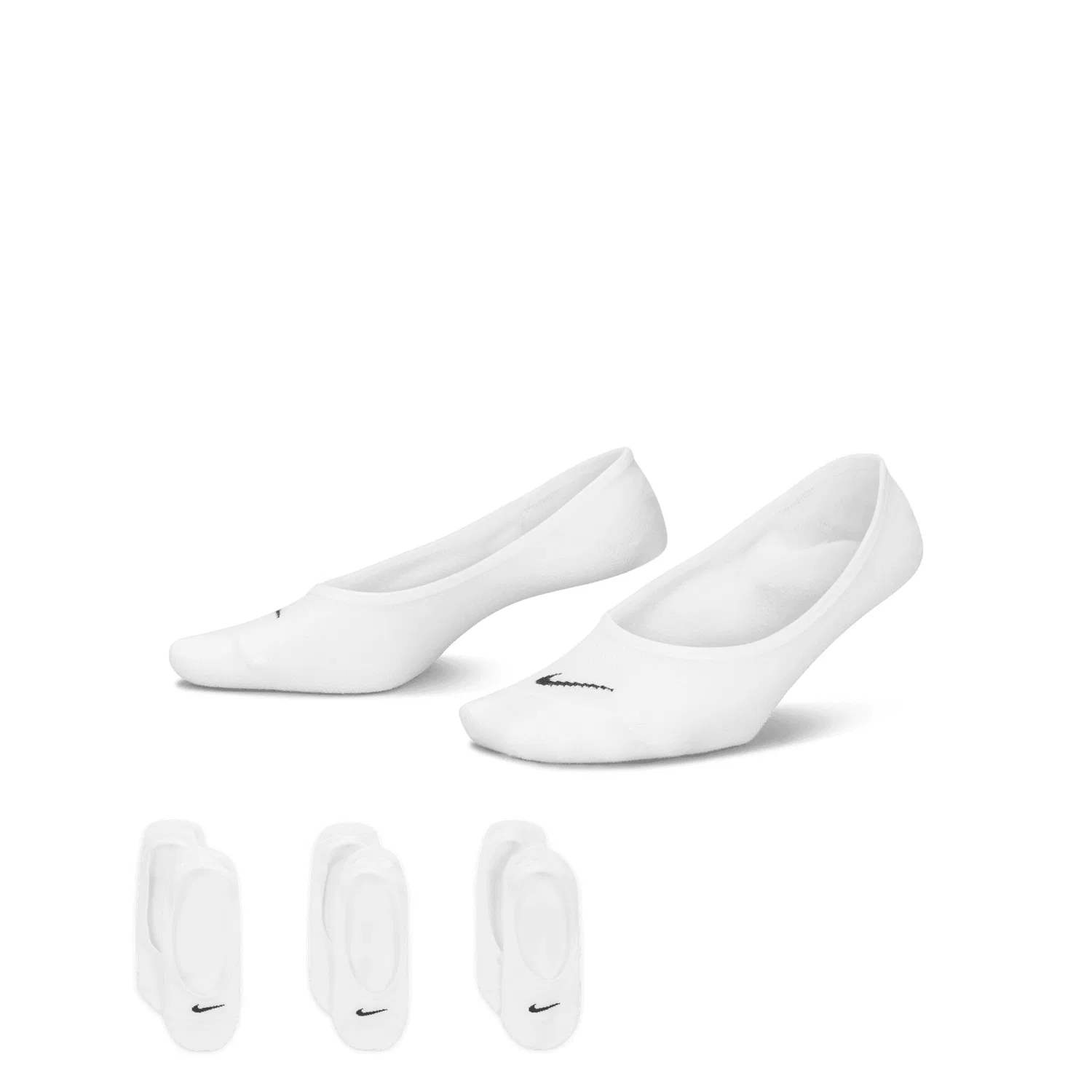 Женские легкие носки-следы с сетчатыми вставками Nike, White/Black