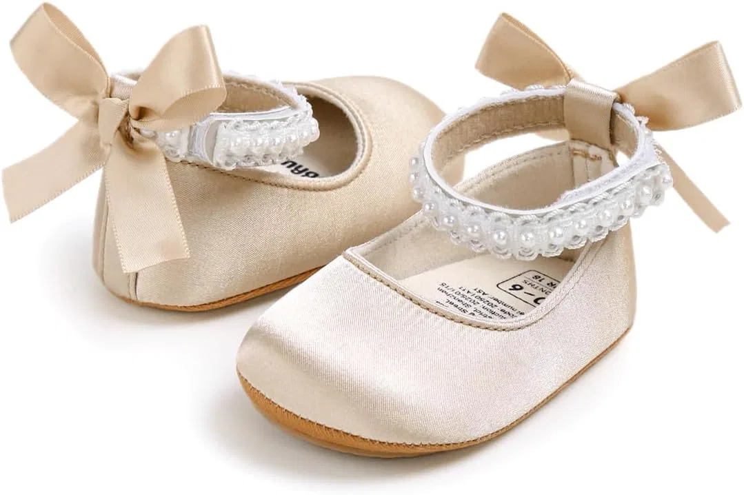 Детские туфли Мэри Джейн для девочек с бантом GDSDYM, Beige — фото 4