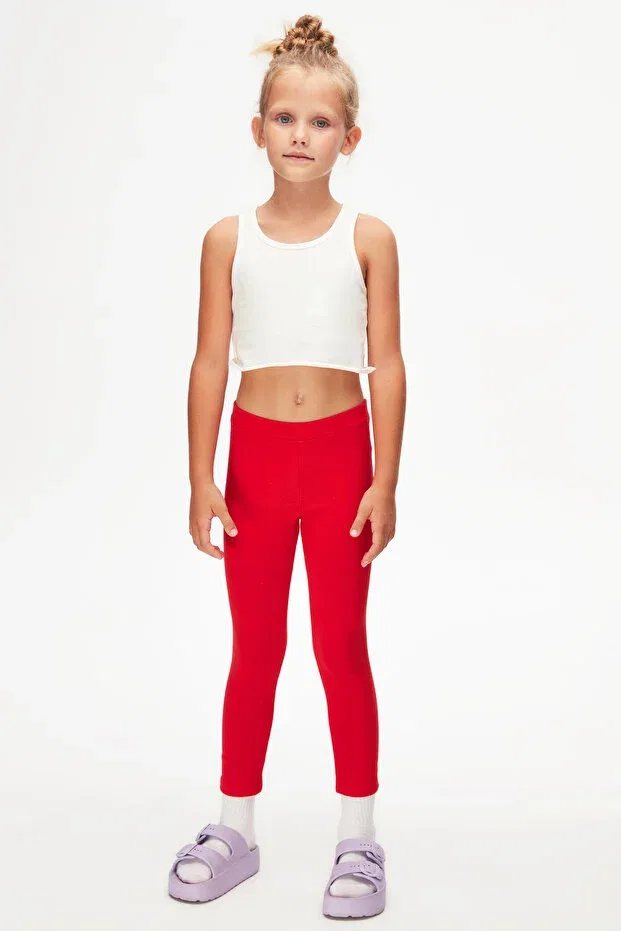 Детские леггинсы для девочек базовые Lovetti, Urban Red